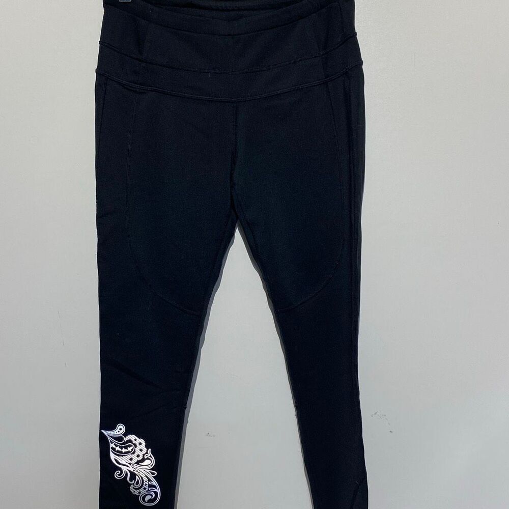 Athleta Women's Black Pull-On Stretch‎ Flat Front Skinny Ankle Leggings Small